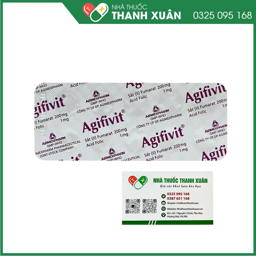 Agifivit điều trị dự phòng và điều trị bệnh thiếu máu do thiếu sắt